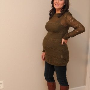 Maternity tunic dress in army green